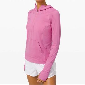 lululemon Sleek Performance 1/2 Zip Hood - Magenta Glow